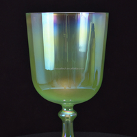 Bol chantant en cristal vert, calice, 432 Hz, instrument de guérison sonore pour la méditation, cristal pur à 99,99 %, thérapie sonore