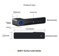 Serrure connectée intelligente en alliage d'aluminium pour porte en bois, avec empreinte digitale, mot de passe, carte et clé, contrôle via l'application Tuya pour le stockage des données cloud