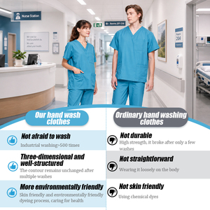Tenues médicales ANNO en rayonne unisexe, tailles XS-8XL, grandes tailles, uniformes d'hôpital personnalisés multi-poches pour médecins et personnel <span class=keywords><strong>de</strong></span> clinique - Product Image 2