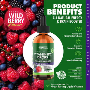 Yetişkinler için OEM etiket Vitamin B12 sıvı damlalar çocuklar en yüksek emilim doğal dil altı metilkobalamin enerji beyin güçlendirici - Product Image 3