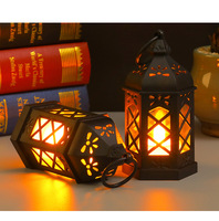 Lanterne suspendue en plastique imperméable à piles, style marocain, lanternes de table vintage, lumières de nuit décoratives