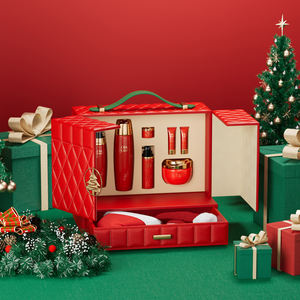 Caja de regalo de cuenta atrás de <span class=keywords><strong>Adviento</strong></span> de navidad roja de lujo, conjunto de cosméticos de lápiz labial <span class=keywords><strong>2022</strong></span>, embalaje de regalos de Navidad, caja de cuero - Product Image 4
