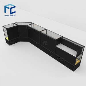 Comptoir d'affichage de magasin d'informatique de téléphonie mobile moderne en forme de L Vitrine d'accessoires de téléphone Vitrine de téléphone portable en verre - Product Image 6