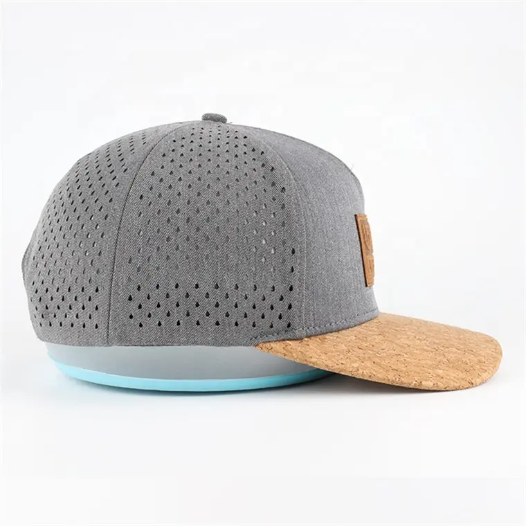 Mũ Snapback Logo 5 Tấm Bằng Da Tùy Chỉnh Mũ Lỗ Khoan Cắt Laser Chống Nước