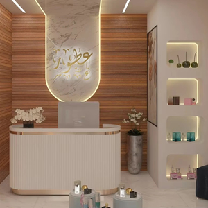 Conception gratuite de présentoirs pour parfums et fragrances exotiques, vitrine de magasin de soins de la peau avec des idées d'aménagement intérieur de magasin de cosmétiques - Product Image 1