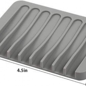 <strong>Song</strong> <strong>Da</strong> Soap Dish Tray Rectangle Plastic Self Drain Countertop Storage Gray - Product Image 2
