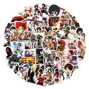 50pcs per pack Attack on Titan Shingeki no Kyojin stickers Waterproof Die Cut Sticker Car Skateboard Cup decorative Stickers