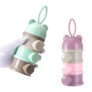 Schlussverkauf tragbar Reisen Kinderlebensmittel Snackbehälter 4 Schichten Babykartuschen-Spender Milchpulver Aufbewahrungsbehälter Flasche