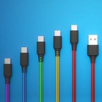 Schitech OEM 3ft 6ft 10ft 2A QC3.0 Cable USB trenzado de nylon Tipo C Cable de datos de transmisión rápida para cargador Iphone Samsung