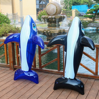Bouée gonflable géante en forme de dauphin pour piscine