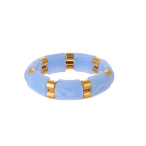 Pulsera elástica con unión de resina - Pulsera artesanal de lujo y alta gama con un diseño simple y moderno. - Product Image 5