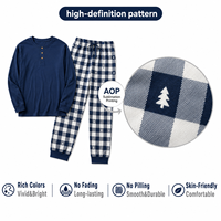 Ensemble de pyjamas de Noël personnalisés à carreaux pour la famille, vêtements de nuit en polyester pour hommes, femmes et enfants, vêtements de détente de Noël, livraison directe POD