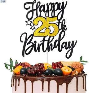 Adornos para Pastel de <span class=keywords><strong>Cumpleaños</strong></span> Número <span class=keywords><strong>19</strong></span>, Reutilizables, Lindos, Negros y Dorados con Brillantina, Ecológicos, para Fiestas de <span class=keywords><strong>Cumpleaños</strong></span> y Aniversarios - Product Image 3