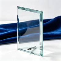 Trophée en verre cristal transparent avec support métallique, plaque de récompense en verre, cadeau en cristal, prix pour les gagnants, cérémonie de reconnaissance du personnel