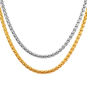 Collar de Cadena para Hombre de Acero Inoxidable 316L Hipoalergénico de 5 mm, Diseño con Baño de Oro de 18k, Gran Venta - Product Image 1