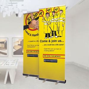 Aluminum Rollup Banner Stand 85x200cm & 100x200cm Double-Sided Retractable Banner Portable Advertising Display - Product Image 1