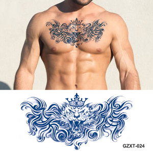 Autocollant de tatouage bleu semi-permanent pour la poitrine, imperméable, temporaire, réaliste, grands tatouages amovibles, <span class=keywords><strong>sexy</strong></span>, pour la poitrine et la taille - Product Image 4