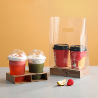 Sac en plastique transparent jetable personnalisé sac en plastique portable d'emballage de café thé au lait