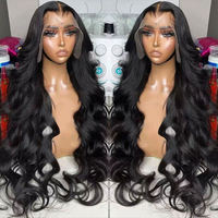Perruque Body Wave 5x5 HD Lace Closure en Cheveux Humains, Sans Colle, Pré-Pluckée, Prête à Porter pour Femmes Noires