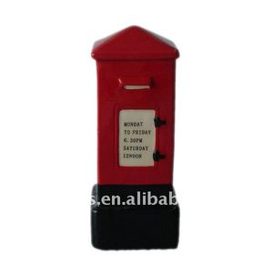 Hucha roja de cerámica decorativa para el hogar - Product Image 1