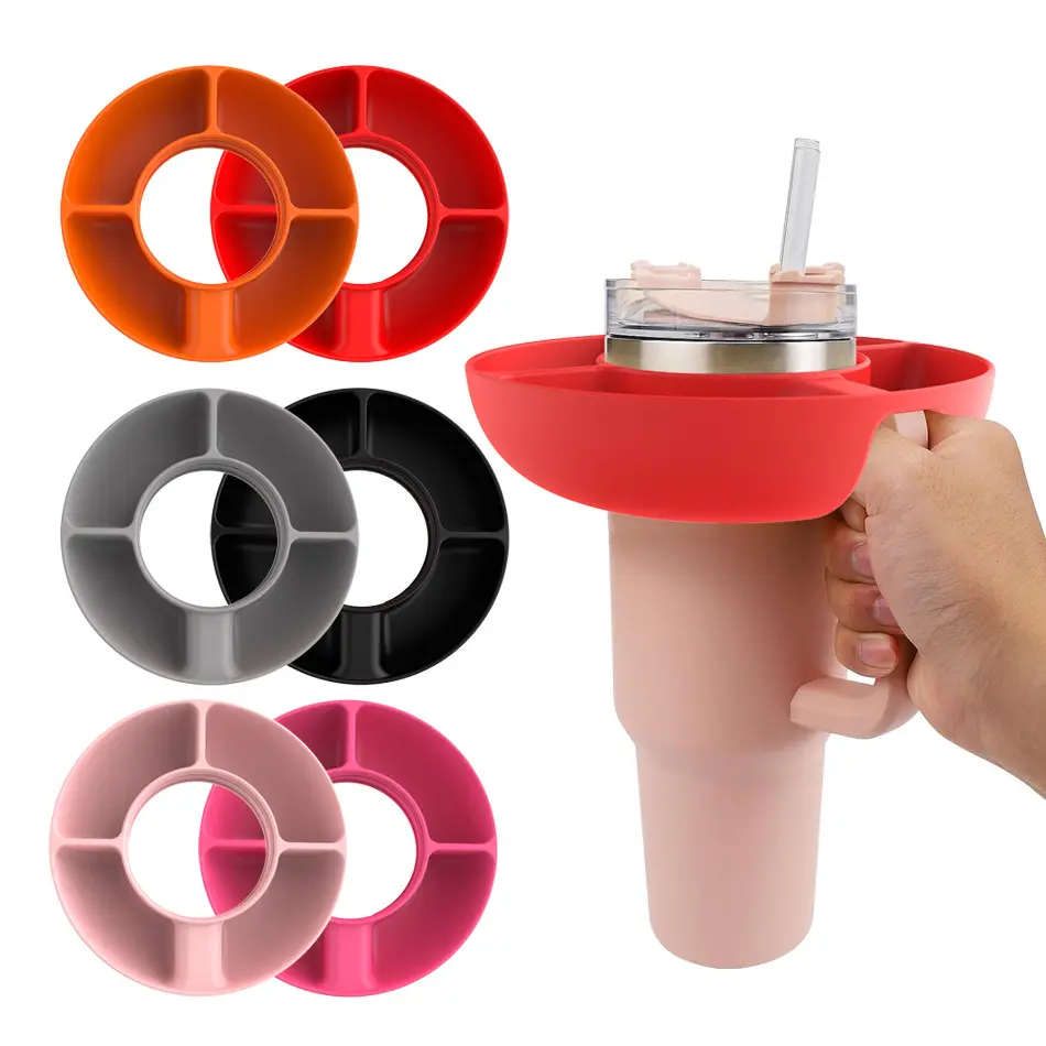 BPA-free cincin makanan ringan silikon dapat digunakan kembali 40 Oz Stanley Cup silikon Sanck Tray Tumbler Aksesori makanan kelas silikon mangkuk makanan ringan