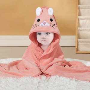Soft Cartoon <strong>Hooded</strong> Baby <strong>Towels</strong> Highly Absorbent Bathrobe Blanket <strong>Toddlers</strong> Shower Gifts Coral Velvet Baby Bath <strong>Towel</strong> with Hat - Product Image 6