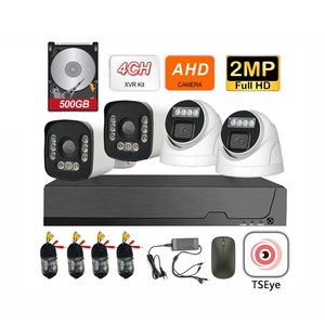 Kit de Cámara de Red Analógica con Domo de 4 Canales y 2MP, Sistema de Cámara CCTV AHD con DVR a Color, Cable HDMI, Puerto P2P, Disco Duro de 500GB - Product Image 1