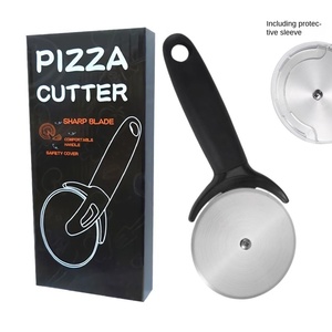 Disposable <b>Pizza</b> Knife Hob Protective Cover Stainless Steel Cake Cutter Baking Squeaker Single Wheel Cut Plastic Handle - Product Image 2