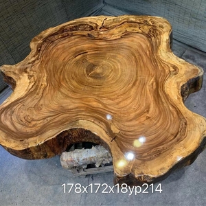 Mesa de comedor de madera maciza de nogal natural con borde vivo, venta al por mayor de fábrica, café, Sudamérica - Product Image 3