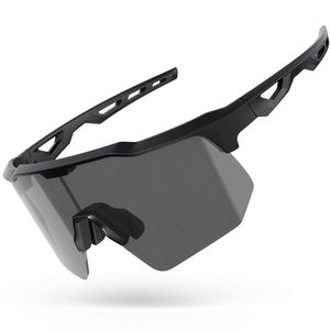 Lunettes de soleil de sport polarisées incassables noires en TAC pour la course et le cyclisme, lunettes de VTT grises, vente en gros - Product Image 1