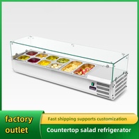 Réfrigérateur à salade de comptoir commercial à température unique Réfrigération de bar à salade de buffet à commande numérique