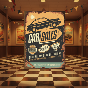 Placa de Metal Vintage Retrô, Sinalização de Carros de Estrada Retrô, Pôsteres de Lata, Decoração de Parede para Bar e Garagem, Pintura Artesanal - Product Image 2