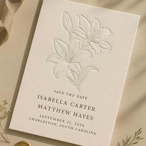 Invitación de Boda con Tapa Dura y Tipografía, Diseño Floral, Papel de Algodón, Guarda la Fecha, <span class=keywords><strong>Simple</strong></span>, Cadeau De Mariage Pour Inviter - Product Image 2