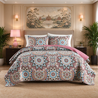 Parures de lit BORYARD, style bohème, mandala, marron, beige, bleu, couvre-lit 3 pièces, ensemble de literie en microfibre, vente en gros, taille Queen et King