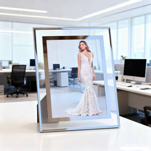 إطار صور كلاسيكي من الكريستال الزجاجي الفضي من فولينغ، إطار صور إبداعي يدوي الصنع من الكريستال الزجاجي للبيع بالجملة، مقاس 4*6 و5*7 بوصة - Product Image 6