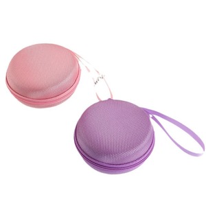 Étui pour écouteurs EVA avec fermeture éclair bleu clair 10x4 cm, sac de rangement numérique pour écouteurs et câbles Bluetooth - Product Image 3