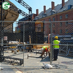 Clôture en treillis métallique galvanisé à chaud, clôture en treillis métallique standard américaine, clôture temporaire pour la sécurité des chantiers de construction - Product Image 1