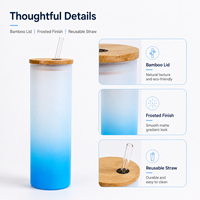 Gobelet en verre personnalisé durable pour la grande ouverture, 400 ml, emballé dans une boîte cadeau, pour la promotion des magasins