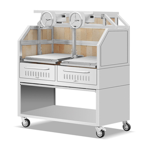 Carrito de Parrilla Santa María Argentina Comercial de Acero Inoxidable con Doble Volante de Elevación, Parrilla de Carbón y Estante Inferior Antiadherente - Product Image 6