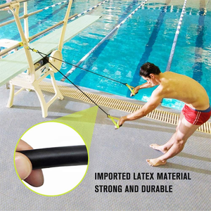 Bande élastique de <span class=keywords><strong>renforcement</strong></span> <span class=keywords><strong>musculaire</strong></span> de natation corde de traction de natation avec coussinets et poignées léger moyen lourd - Product Image 6