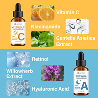 Serum Set Vitamin C Retinol Centella Pencerah, Anti-keriput, Anti-penuaan, Mengecilkan Pori-pori, untuk Siang & Malam (Private Label)