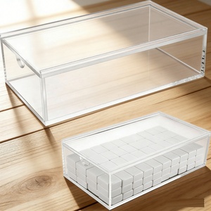 Premium Clear Acrylic Mahjong <b>Storage</b> Case Customizable <b>Stackable</b> <b>Box</b> Lid for Tile <b>Storage</b> Home Display - Product Image 3