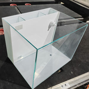 Op maat gemaakte glazen aquariumset van hoogwaardig materiaal voor binnen- en buitengebruik, vierkant, voor zeewater, geschikt voor op tafel. - Product Image 3