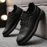 Chaussures en PU décontractées pour hommes, tendance, transfrontalières, grande taille 45, style business, basses, à lacets, semelle extérieure en caoutchouc, semelle souple, pour la conduite