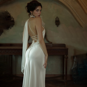 <span class=keywords><strong>Abito</strong></span> <span class=keywords><strong>da</strong></span> Donna <span class=keywords><strong>Lungo</strong></span> <span class=keywords><strong>da</strong></span> <span class=keywords><strong>Sera</strong></span> Formale <span class=keywords><strong>da</strong></span> Cerimonia Glamour Lussuoso ed Elegante in Raso Monospalla <span class=keywords><strong>con</strong></span> Allacciatura Schiena Scoperta e <span class=keywords><strong>Spacco</strong></span> Alto - Product Image 2