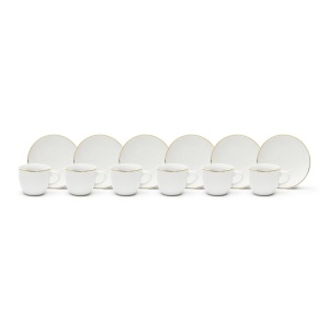 Set Tazza e Piattino da Espresso Excelsa con Bordo Dorato in Porcellana Bianca 8x5x6 Cm - Product Image 3