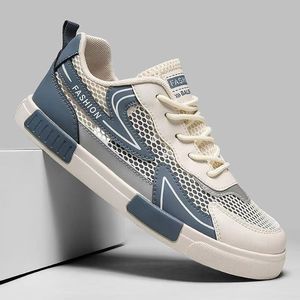 Chaussures de marche en maille tendance à lacets, bout rond, semelle extérieure en caoutchouc respirante, style toutes saisons - Product Image 2