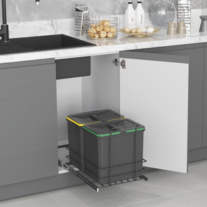 Tecnoplastiche Grey 16 L riciclaggio del fondo della pattumiera della cucina fissato con estrazione manuale - Product Image 2