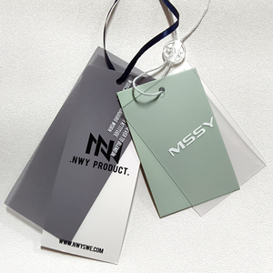 Xp-sıcak tasarım moda özel asılı kıyafet etiketi PVC salıncak etiketleri temizle plastik hangtag dize halat ile butik giysi için - Product Image 1