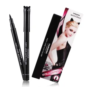 Eyeliner Cair Kucing Hitam Lucu Tahan Air, Pena Eyeliner Cair Cepat Kering Tahan Lama